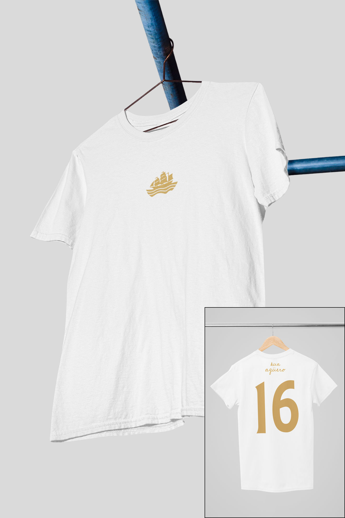 Kun Aguero Hall of Fame Tribute White Tee